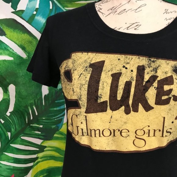 Euc Ripple Junction Juniors Small Gilmore Girls Luke's Logo Black T Shirt - Picture 6 of 7